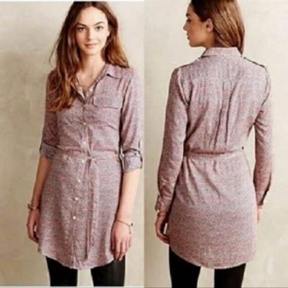 NWOT Anthropologie Long Sleeve Button Down Dress Size Medium